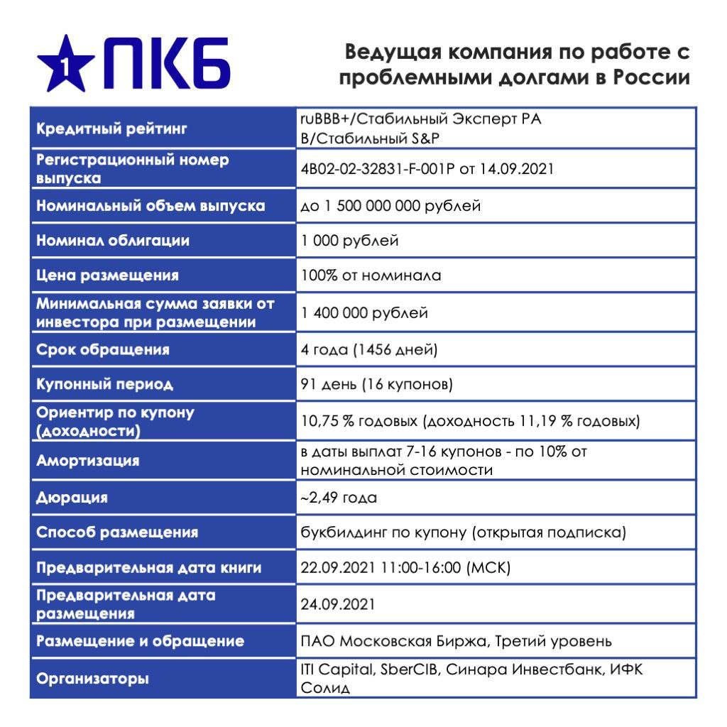 Компания «ПКБ» приглашает вас принять участие в размещении выпуска биржевых облигаций на 1,5 млрд руб