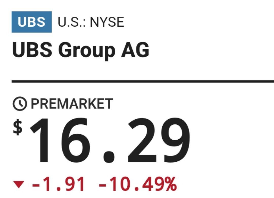 UBS не пошла на пользу сделка с Credit Suisse