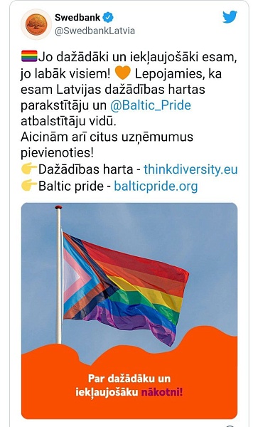 Swedbank зовет всех на гей-парад
