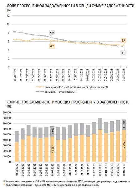 Несмотря на сокращение просроченной задолженности по кредитам, предоставленным субъектам МСП, на 0,3% (до 553 млрд