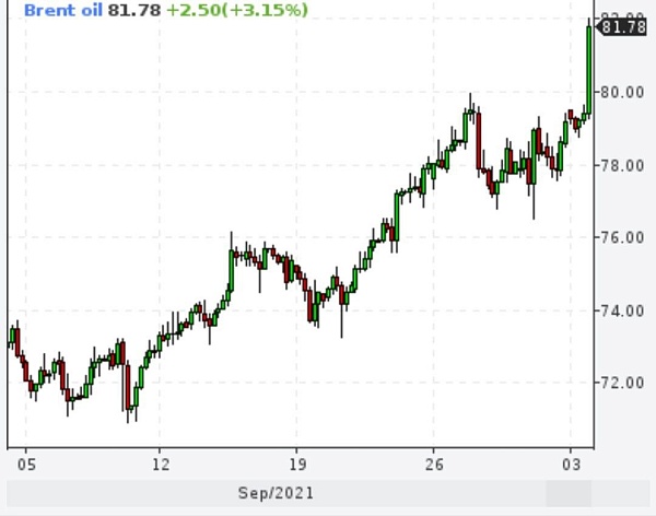 Цена нефти Brent поднялась выше $81 впервые за три года
Стоимость североморской нефти обновила максимум с 2018 года