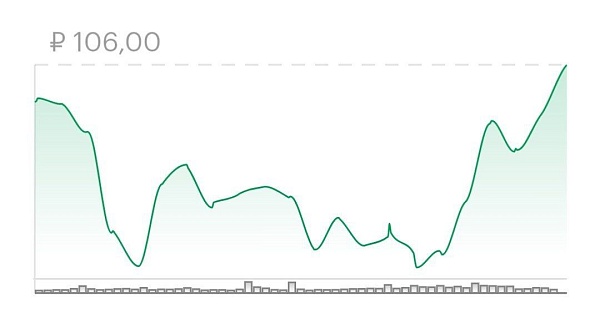 Курс евро вырос до 106,06 рублей на открыти́и торгов