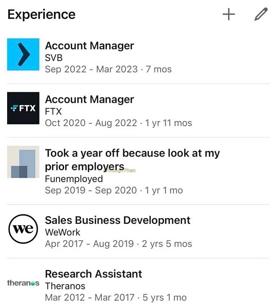 В Linkedin вывесили резюме самого неудачливого сотрудника в США