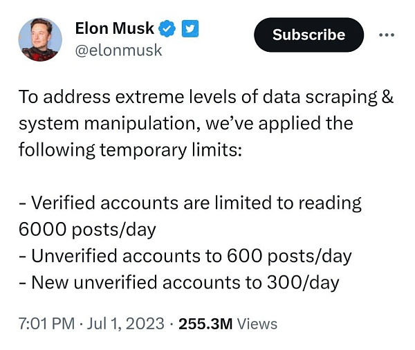 Илон Маск заставит платить за чтение постов в Twitter